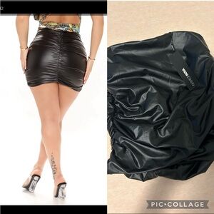 Faux leather mini skirt
